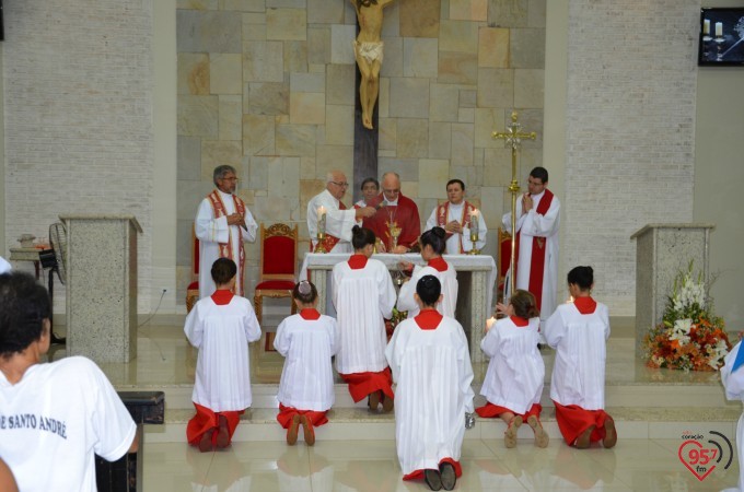 Missa inaugural da paróquia Santo André, em Dourados