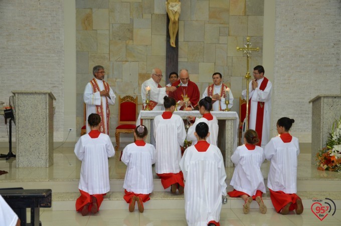 Missa inaugural da paróquia Santo André, em Dourados