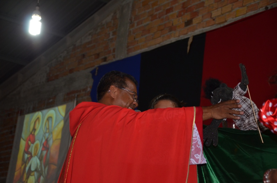 Missa de encerramento do acampamento Pré-Mirim no santuário Pe.Pio
