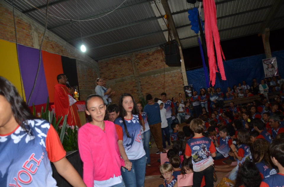 Missa de encerramento do acampamento Pré-Mirim no santuário Pe.Pio