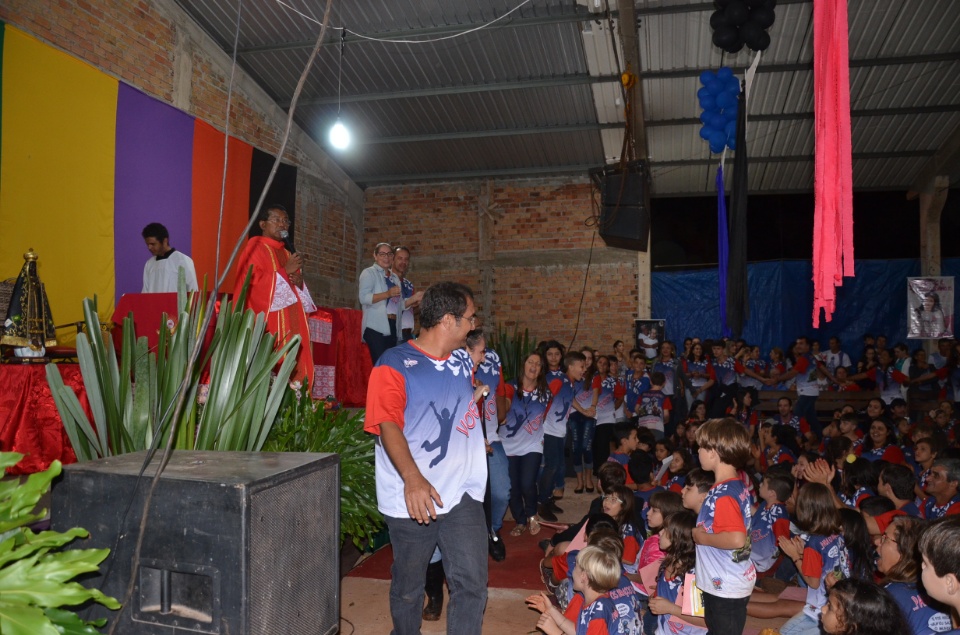 Missa de encerramento do acampamento Pré-Mirim no santuário Pe.Pio