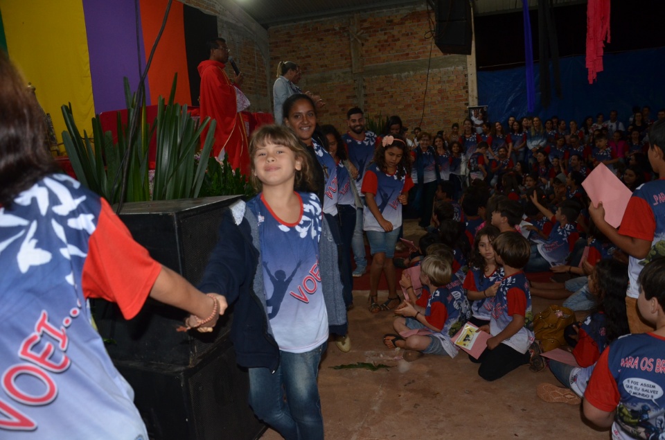 Missa de encerramento do acampamento Pré-Mirim no santuário Pe.Pio