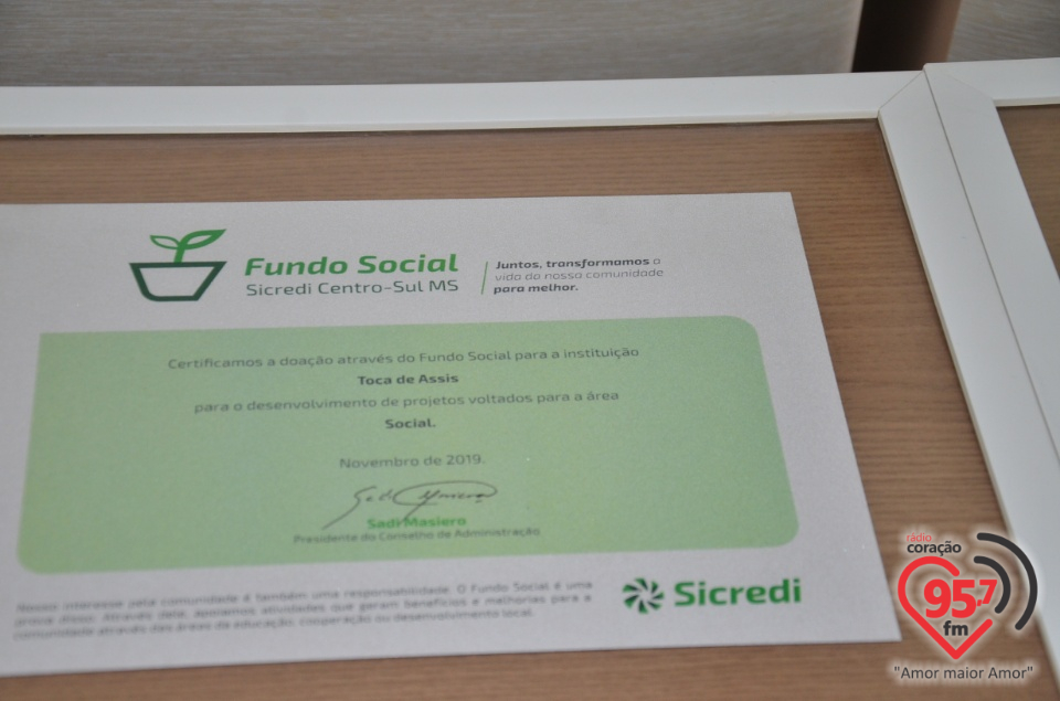 Sicredi Centro-Sul MS realiza entrega dos recursos do Fundo Social em Dourados/MS