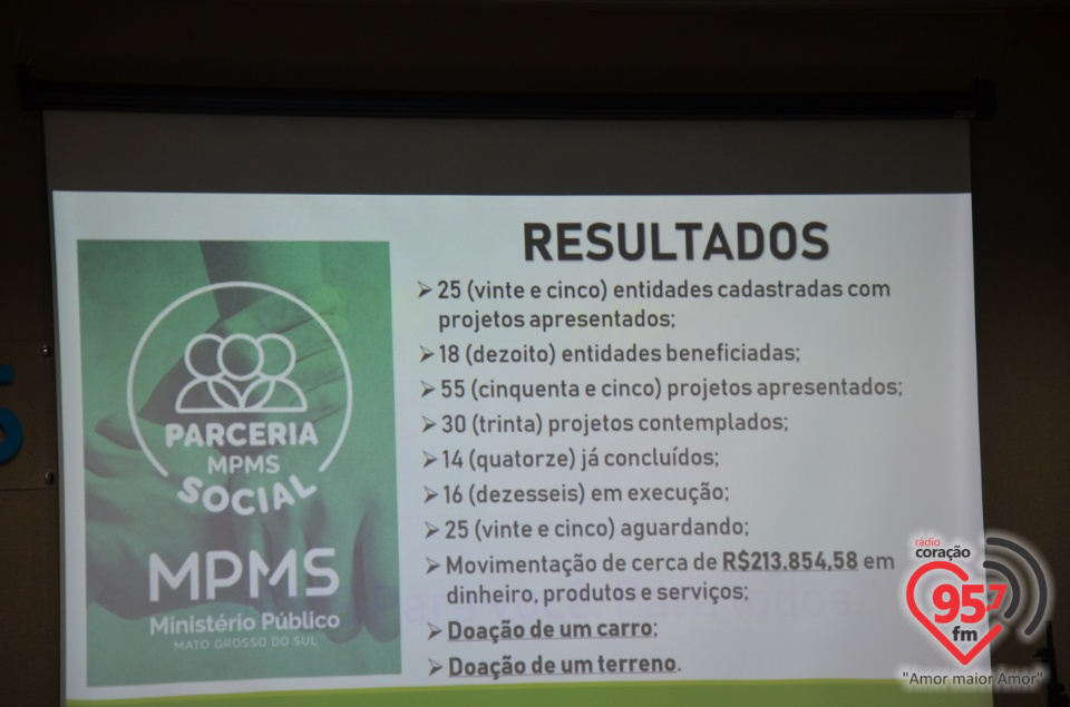 Cerimônia de entrega de certificados de adesão e parcerias do MP-Social em Dourados