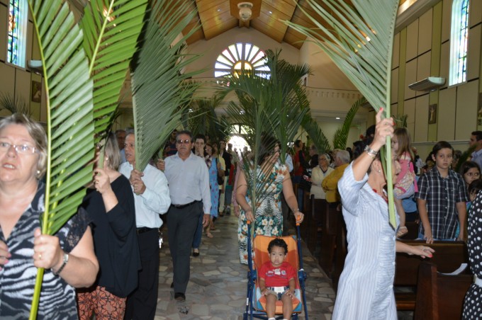 Dom Redovino celebra Missa de ramos na Catedral