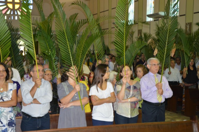 Dom Redovino celebra Missa de ramos na Catedral