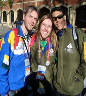 Maristela com amigos na JMJ 2008 em Sidney na Austrália 