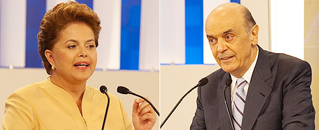 Os presidenciáveis Dilma Rousseff (PT) e José Serra (PSDB)