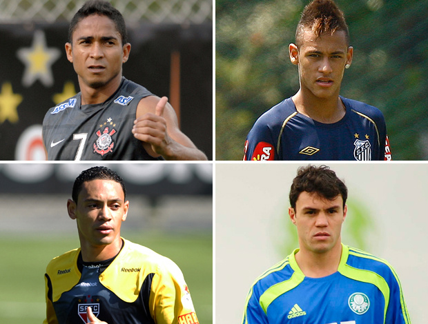 orge Henrique, Neymar, Ricardo Oliveira e Kleber estão na luta (Foto: Montagem sobre foto da Ag. Estado)