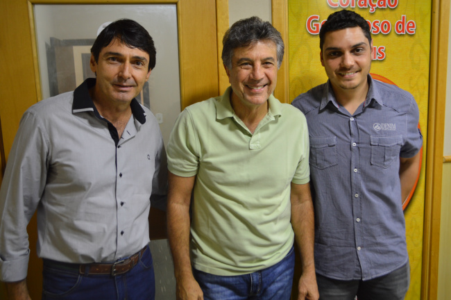 Jorge Pai, prefeito Murilo Zauith e Jorge Filho. Foto: Gabriel Fernandes