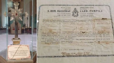 A relíquia roubada. Crédito: Arquidiocese de Spoleto-Nursia