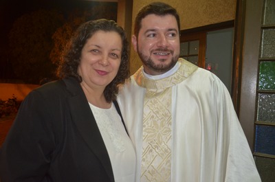 Ozair Sanábria assistiu a missa em Ação de Graças pelos 9 anos de sacerdote do Pe. Marcos Roberto.