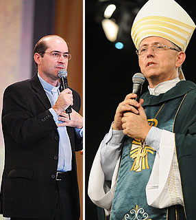 Padre Joãozinho, SCJ, e o Bispo responsável pelo Setor Juventude da CNBB, Dom Eduardo Pinheiro