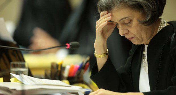 A ministra Cármem Lucia, durante sessão plenária do STF: voto pela inconstitucionalidade das pensões de ex-governadores (Carlos Humberto/SCO/STF)