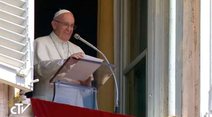 Papa Francisco durante a oração do Ângelus. Foto: Captura Youtube