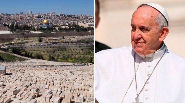 Vista de Jerusalém e o Papa Francisco. Fotos: Daniel Ibáñez / ACI Prensa