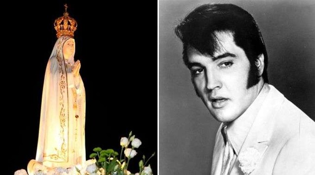 Virgem de Fátima e Elvis Presley / Fotos: Santuário de Fátima e Wikimedi