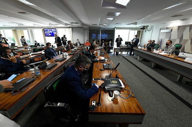 Plenário da CPI durante depoimento do ministro da Saúde, Marcelo Queiroga, na última quinta-feira
Edilson Rodrigues/Agência Senado