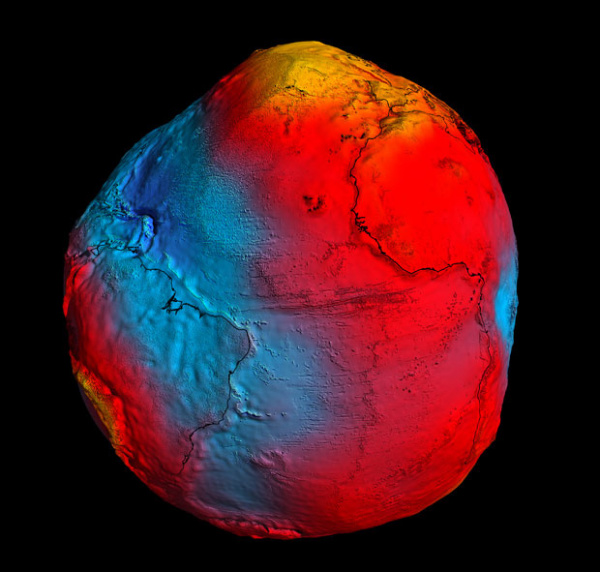 Geoide é o modelo físico usado pelos especialistas para explicar o que é a Terra e representa o campo gravitacional do planeta. (Foto: ESA)
