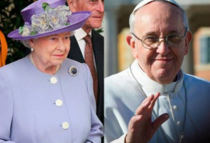 O Papa Francisco recebe a Rainha Elizabeth II da Inglaterra