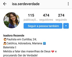 Clique e siga Isadora Rezende no Instagram.