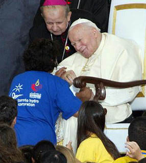 Papa João Paulo na última JMJ em que participou, no ano de 2002, em Toronto, em Canadá