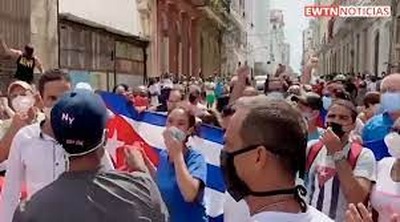 Protesto do 11 de julho em Cuba / Crédito: EWTN Notícias (Captura de vídeo)
