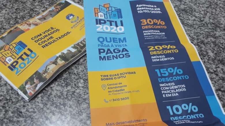 Prefeitura informou que mais de 100 mil carnês seriam distribuídos - Crédito: André Bento/Dourados News.