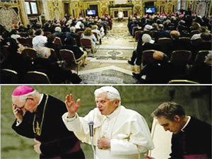 O Papa Bento XVI recebeu nesta quinta-feira, 30, em audiência, na Sala São Paulo, os arcebispos que receberam o Pálio 