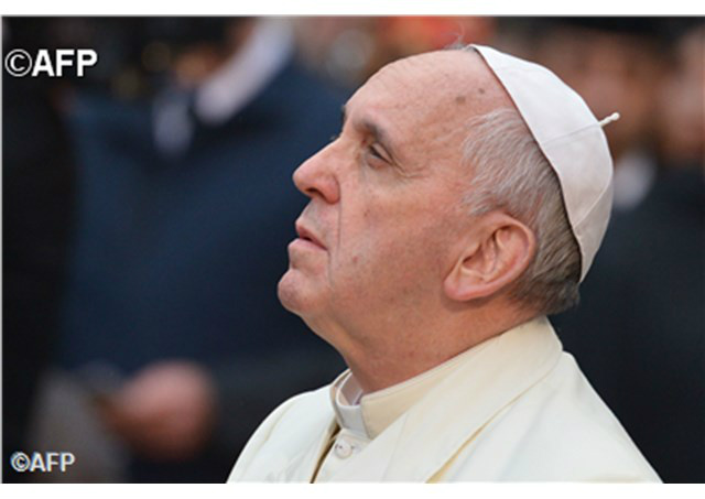 O Papa na Praça Espanha, em Roma, durante a solenidade da Imaculada Conceição de Maria em 2013. - AFP