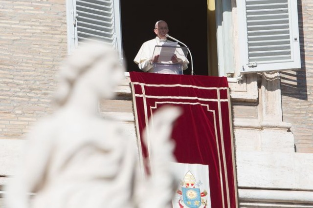 Papa Francisco no Ângelus. Foto: Daniel Ibáñez / ACI Prensa