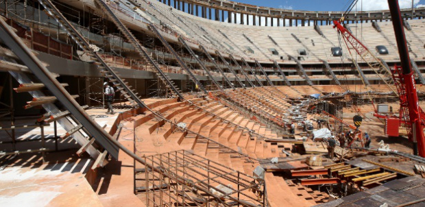 Obra do Estádio Nacional Mané Garrincha, em Brasília (DF), foi uma das obras que tiveram entrega adiada