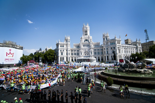 Juventude do mundo todo nas ruas de Madrid