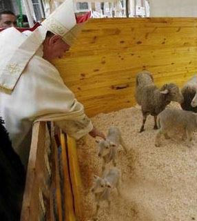Cardeal Ângelo Comastri abençoa animais durante festa de Santo Antão em 2008 no Vaticano