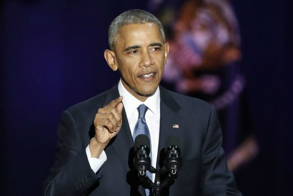 O presidente dos Estados Unidos Barack Obama faz seu discurso de despedida KAMIL KRZACZYNSKI/EPA/LUSA/ Todos os Direitos Reservados