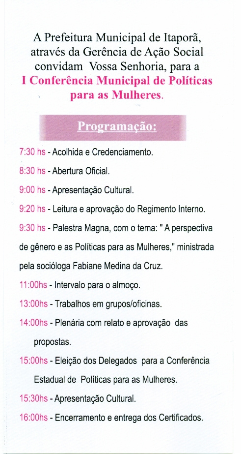 O evento começa às 7h30 no Salão de Eventos da Gerência de Ação Social 