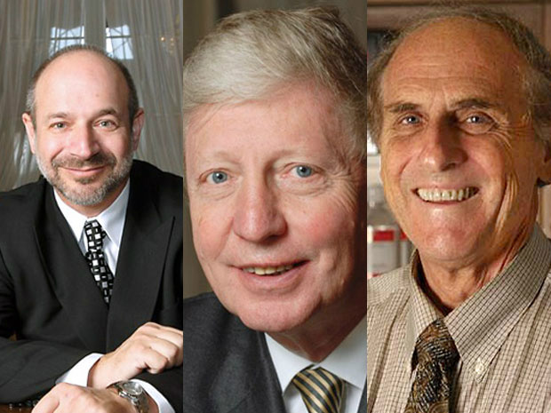 Os ganhadores do Nobel de Medicina 2011: o norte-americano Bruce Beutler, o francês Jules Hoffmann e o canadense Ralph Steinman (Foto: Divulgação/Nobel)