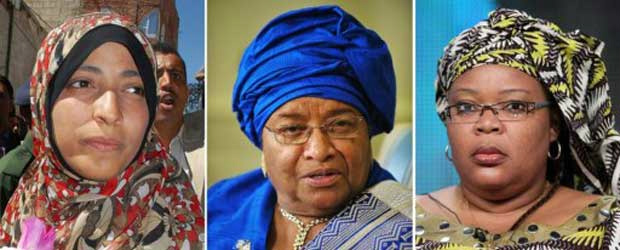 Três mulheres- a presidente da Libéria, Ellen Johnson Sirleaf, a militante Leymah Gbowee, também liberiana, e a jornalista e ativista iemenita Tawakkul Karman- foram laureadas com o Prêmio Nobel da Paz de 2011.

O anúncio foi feito nesta sexta-feira (7) em Oslo, capital da Noruega, pelo comitê que outorga o prêmio desde 1901.

As vencedoras vão dividir um prêmio equivalente a US$ 1,5 milhão (cerca de R$  2,7 milhão).