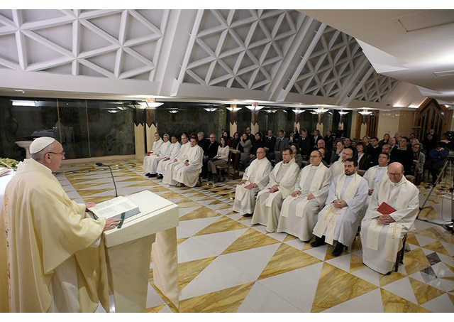 Papa na Capela Santa Marta