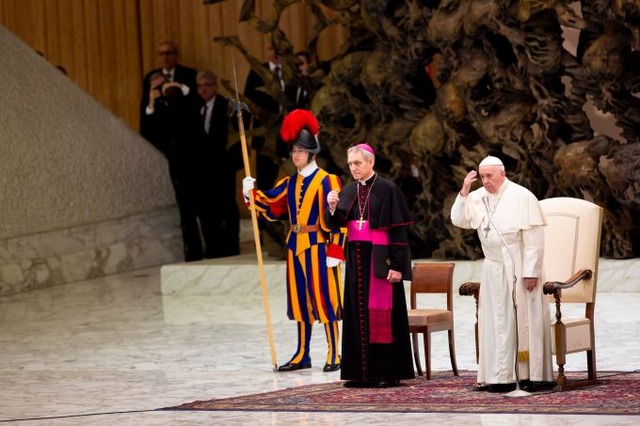 Papa Francisco na Audiência geral deste 05 de dezembro. Foto: Daniel Ibañez/ACI Prensa