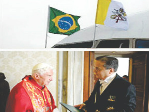 Bento XVI e o embaixador do Brasil junto à Santa Sé, Almir Franco de Sá