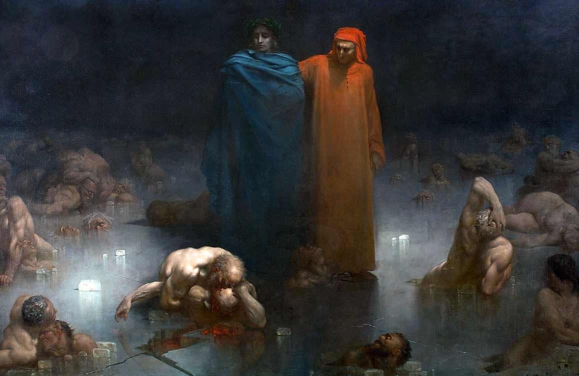 “Dante e Virgílio no Nono Círculo do Inferno”, por Gustave Doré.

