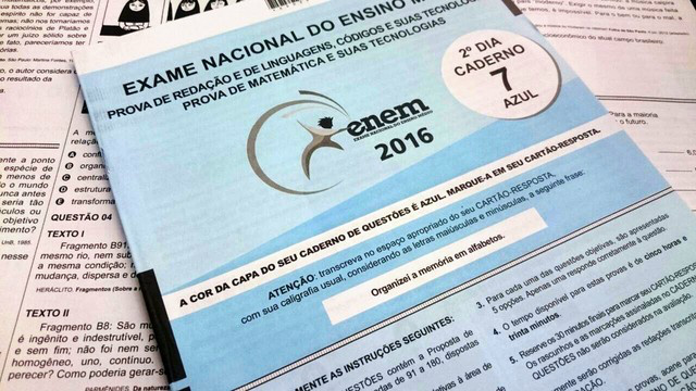 Caderno de prova do Enem 2016 (Foto: g1)