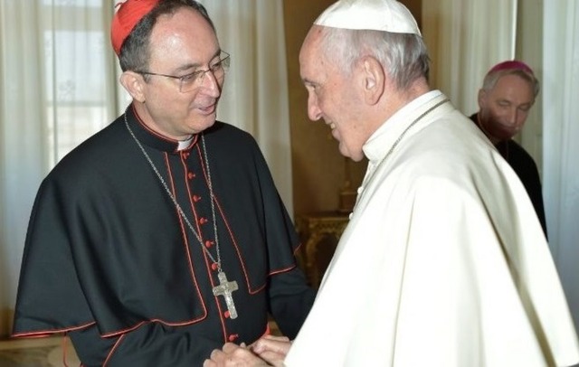 Presidente da CNBB, cardeal Sergio da Rocha, saúda papa pelo 6º aniversário de sua eleição