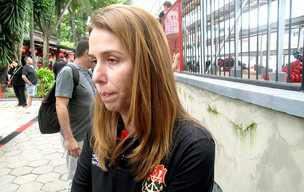 Patrícia Amorim vestiu uniforme do clube na virada
do ano.(Foto: GLOBOESPORTE.COM)