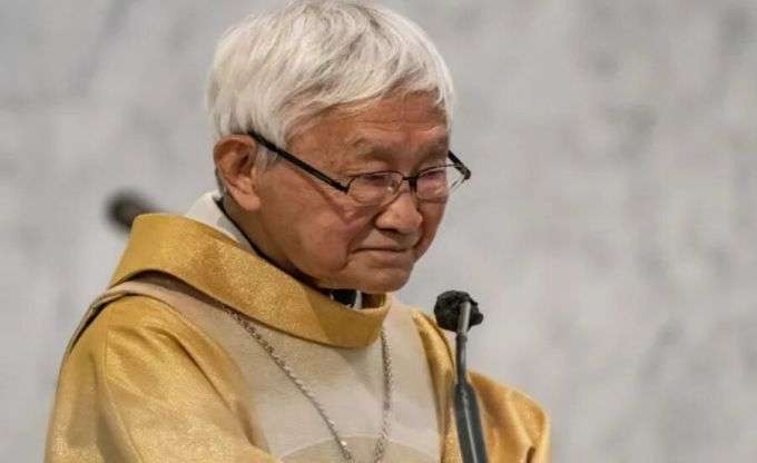 O cardeal Joseph Zen prega durante uma missa na Igreja da Santa Cruz em 24 de maio de 2022, em Hong Kong, China. | Anthony Kwan/Getty Images