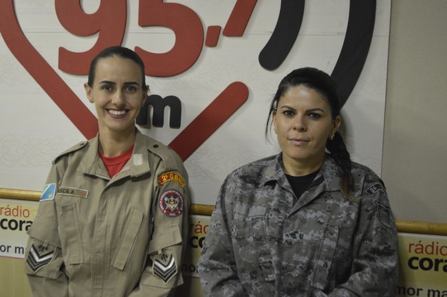 BM Priscila e PM Patricia. Foto: Rádio Coração FM
