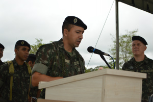 Major Sérgio, em discurso de despedida da tropa na manhã do dia 30/11.'Saio com o sentimento de missão cumprida”.