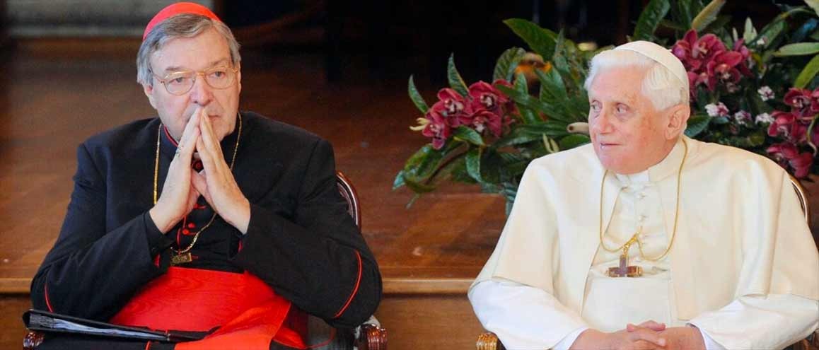 O Cardeal Pell e o Papa Bento XVI.