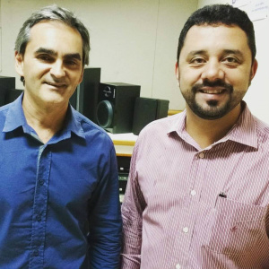 André Luna com o prefeito Wallas Miltont, na Rádio Coração felicitou o município de Itaporã pelos seus 62 anos. 